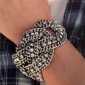 Stella and.Dot Petra rhinestone bracelet Silvertone